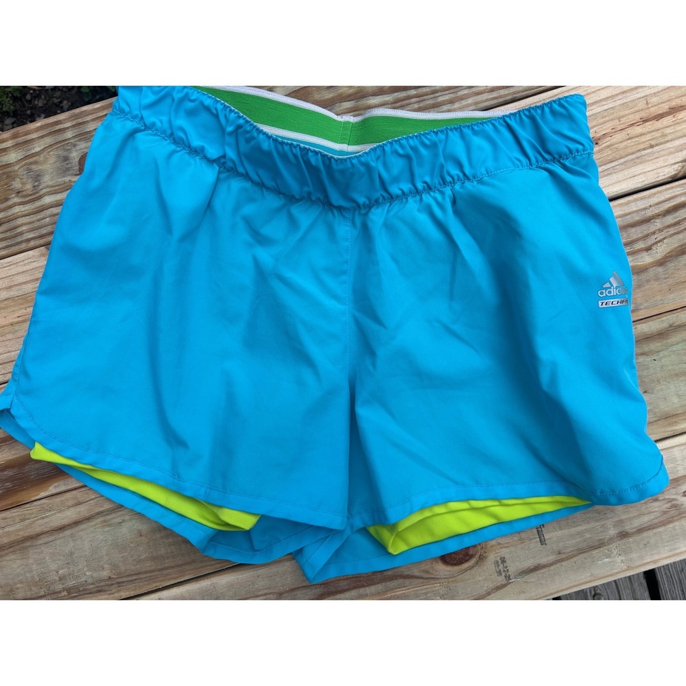 Adidas Techfit Blue Athletic Compression Training Short Womens Medium Reflective